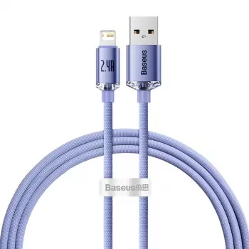Baseus Crystal Shine Καλώδιο Lightning σε USB-A 1,2 m Μωβ, γρήγορη φόρτιση 2,4 A