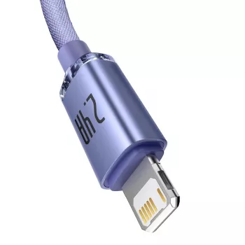 Baseus Crystal Shine Καλώδιο Lightning σε USB-A 1,2 m Μωβ, γρήγορη φόρτιση 2,4 A