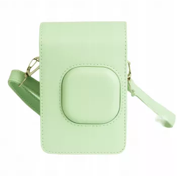 LOVEINSTANT Πράσινη τσάντα δέρματος PU για Fujifilm Instax Mini LiPlay - Vintage θήκη κάμερας με ρυθμιζόμενο λουρί