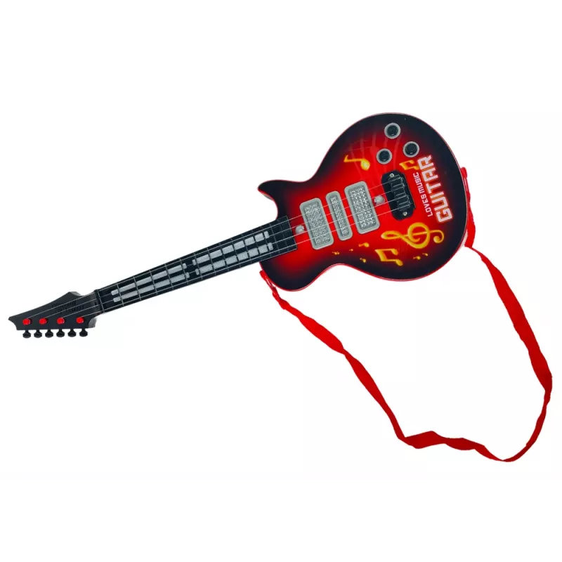 LEAN TOYS Ηλεκτρική κιθάρα Star Strings Πολύχρωμες δίοδοι Κόκκινο