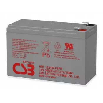 CSB HRL1234WF2 12V 9Ah Μπαταρία VRLA μακράς διάρκειας – Διάρκεια ζωής σχεδιασμού 8-10 έτη, Υποδοχές Faston F2