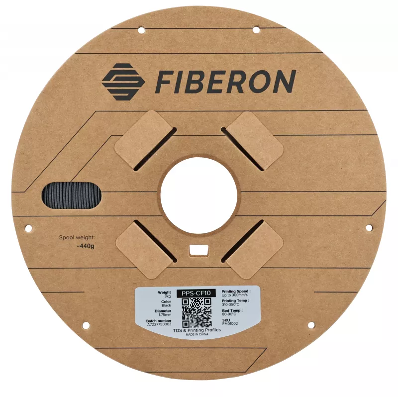 Polymaker Fiberon PPS-CF10 νήμα 3D εκτυπωτή, 1,75 mm, 3 kg, μαύρο