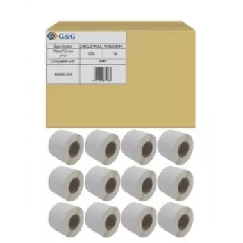 G&G Zebra 800283-205 ετικέτες θερμομεταφοράς 76x51mm διάτρητες, 1370 ετικέτες/ρολό, 12 ρολά/κουτί (16440 ετικέτες)