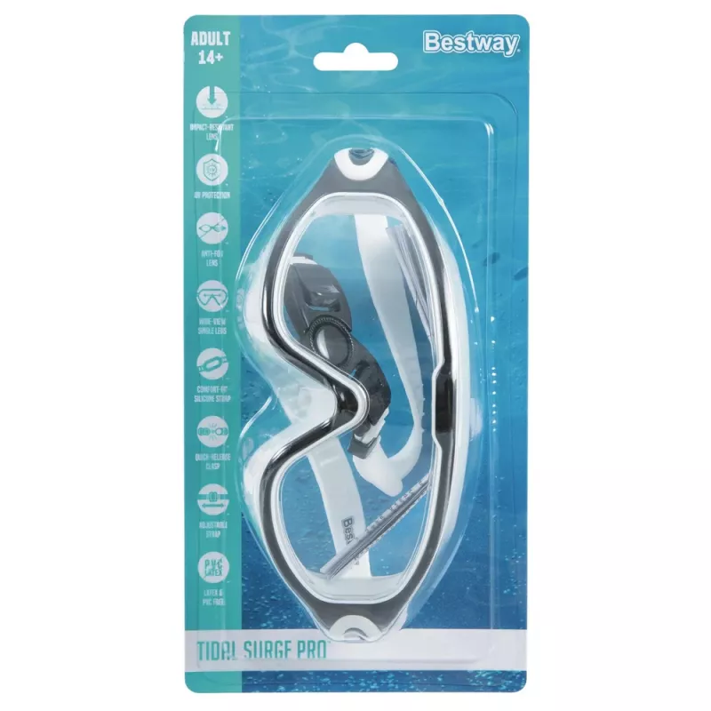 Bestway 21194 ρυθμιζόμενα γυαλιά κολύμβησης μαύρα και λευκά