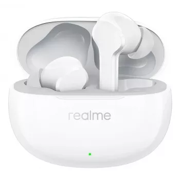 realme Buds T110 True Wireless ακουστικά με μπαταρία 38h, AI ENC, IPX5, Bluetooth 5.4, οδηγοί μπάσου 10mm, γρήγορη φόρτιση USB-C, λειτουργία Low-Latency, Smart Touch, λευκά