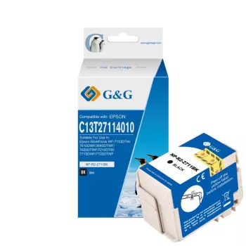 G&G Συμβατό μαύρο δοχείο μελανιού υψηλής απόδοσης για Epson 27XL T2711 C13T27114012
