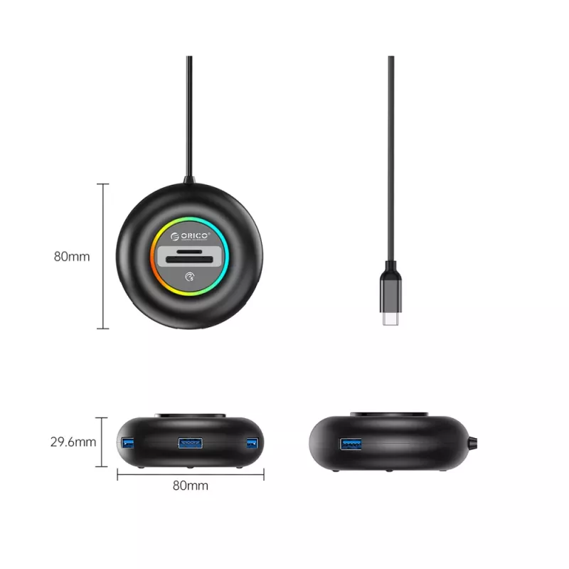 ORICO YXR5-C3 4-Port USB 3.0 Hub με αναγνώστη καρτών SD και MicroSD