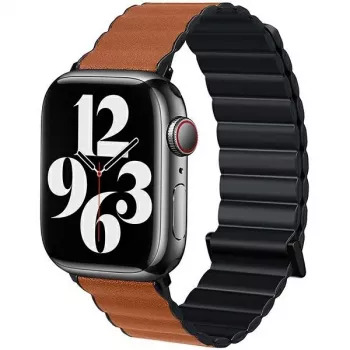 Beline Magnetic Pro Βραχιόλι για Apple Watch 42/44/45/49mm Μαύρο/Καφέ