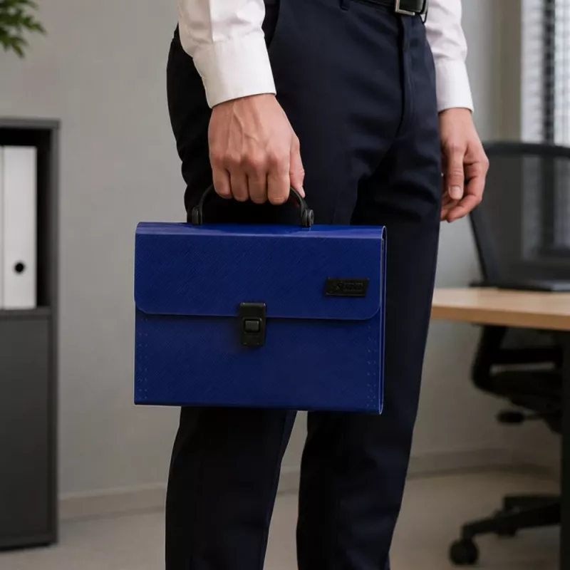 LEAN Ακορντεόν οργανωτής για έγγραφα, 13 θήκες, Μπλε, A4