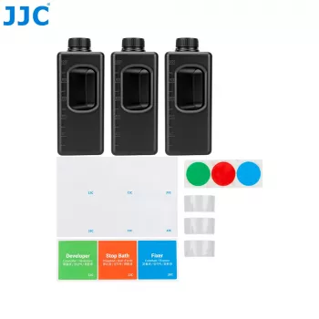 JJC Συσκευασία 3 τεμ. 1L Φιάλες αποθήκευσης χημικών HDPE για φωτογραφία σκοτεινού θαλάμου