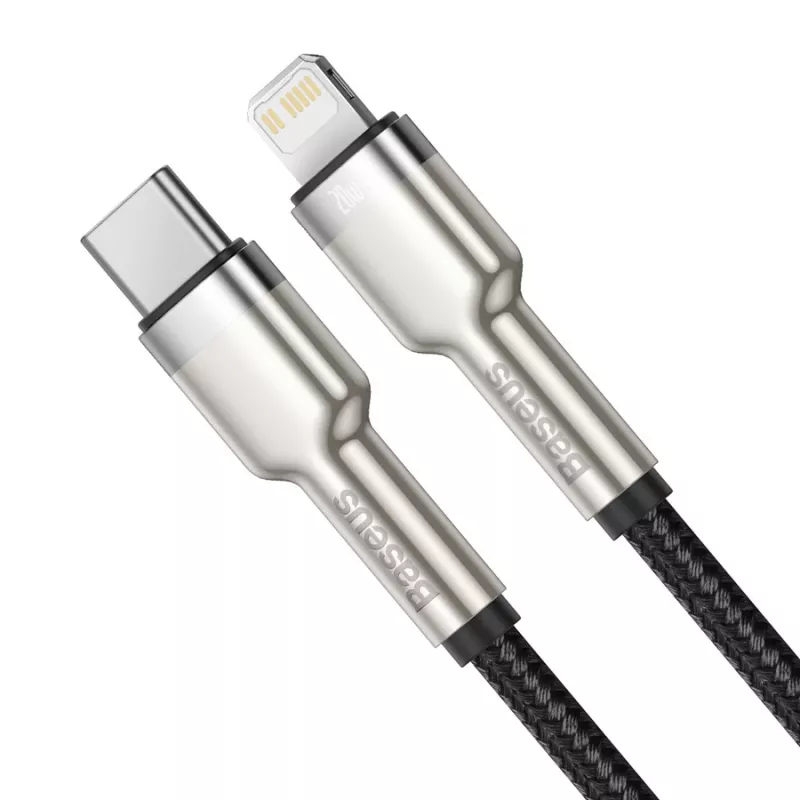 Baseus Cafule USB-C σε Lightning PD 20W Καλώδιο γρήγορης φόρτισης 0,25 m Μαύρο