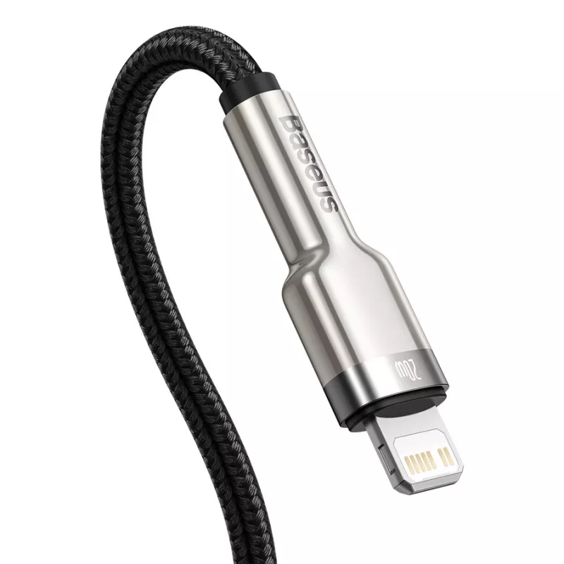 Baseus Cafule USB-C σε Lightning PD 20W Καλώδιο γρήγορης φόρτισης 0,25 m Μαύρο