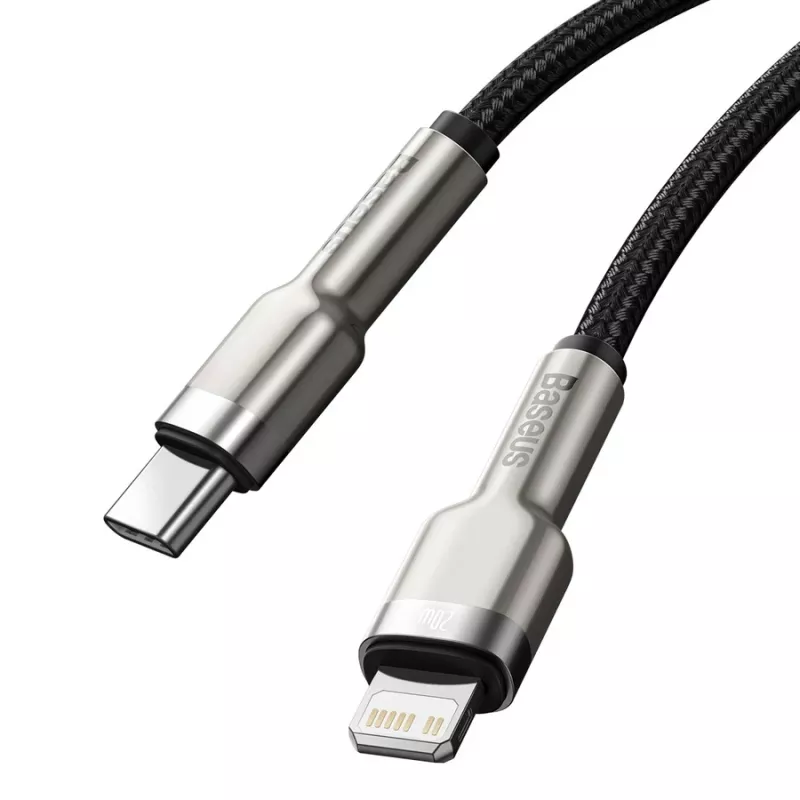 Baseus Cafule USB-C σε Lightning PD 20W Καλώδιο γρήγορης φόρτισης 0,25 m Μαύρο