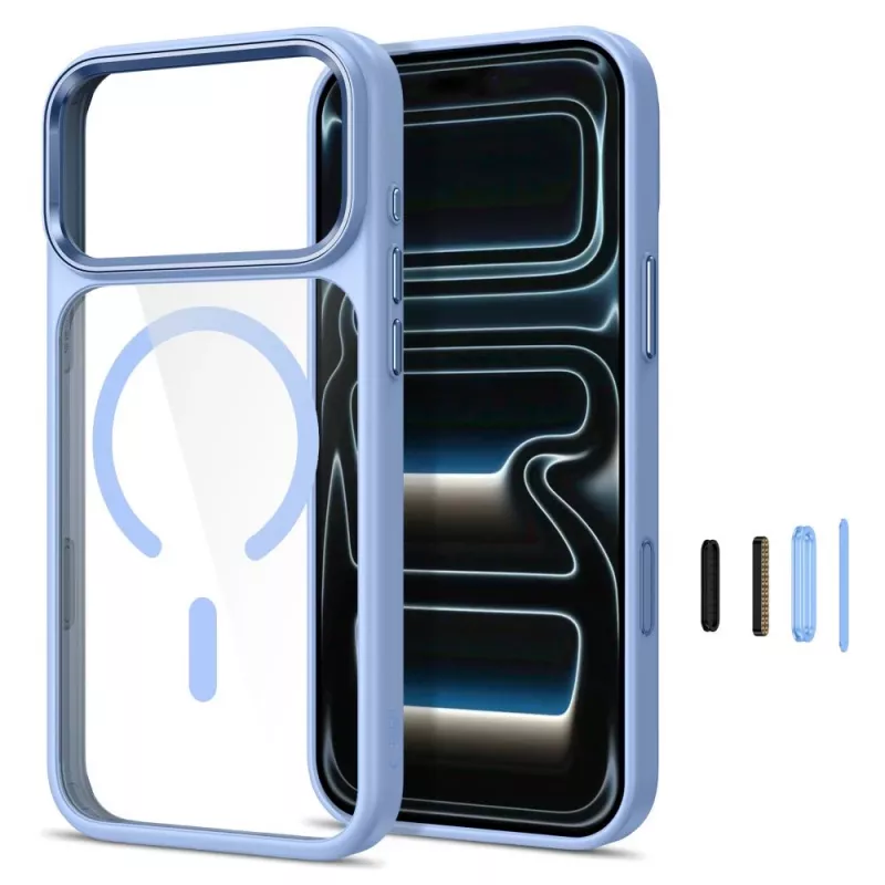 Tech-Protect Magmat MagSafe Clear Case για iPhone 17 Pro / 18 Pro - Ανοιχτό μπλε πλαίσιο