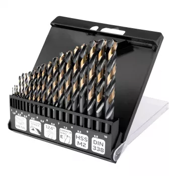 NEO TOOLS Σετ τρυπανιών μετάλλου HSS-CNC, 124°, Pro-Tec, 1,0-10,0 mm, 19 τεμ.