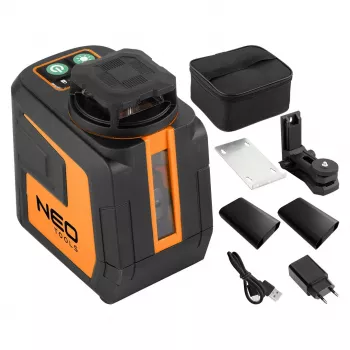 NEO TOOLS 75-144 Green Beam Αλφάδι λέιζερ 5 γραμμών 20 m με μαγνητική στερέωση και βαλίτσα