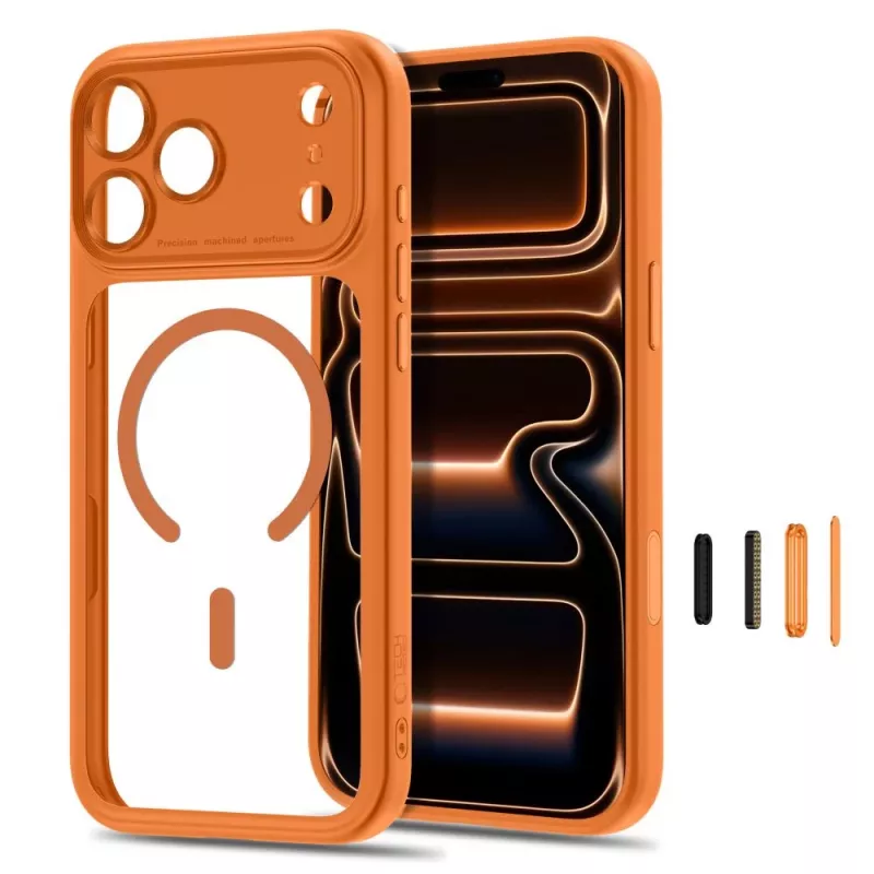 TECH-PROTECT MagPeak Διάφανη Θήκη MagSafe για iPhone 17 Pro / 18 Pro - Cosmic Orange