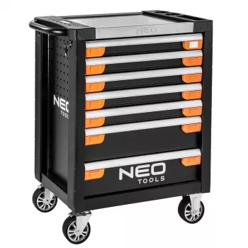 NEO TOOLS Ερμάριο εργαλείων 7 συρταριών PRO 84-220 | φόρτωση 280 kg, συρτάρια με ρουλεμάν, κόκκινο/μαύρο