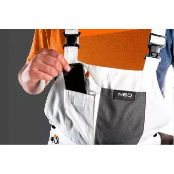NEO TOOLS HD Σαλοπέτα με τσέπες προστασίας γονάτων, μέγεθος L/52, γκρι/μαύρο