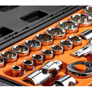 NEO TOOLS σετ καρυδάκια 1/2 ίντσες, 23 τεμ., χάλυβας χρωμίου-βαναδίου, DIN 3124