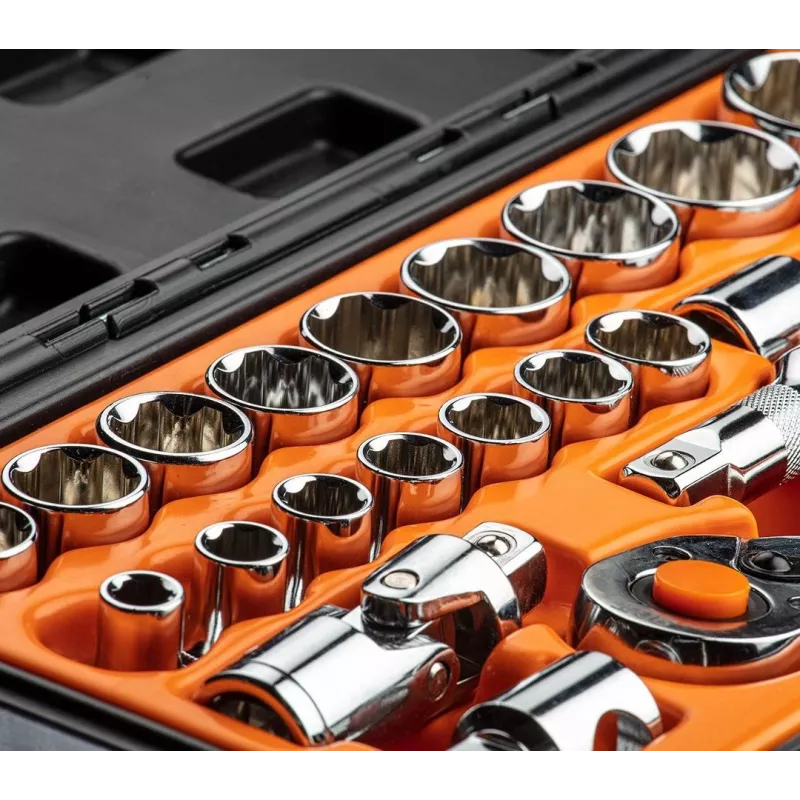 NEO TOOLS σετ καρυδάκια 1/2 ίντσες, 23 τεμ., χάλυβας χρωμίου-βαναδίου, DIN 3124