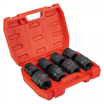 NEO TOOLS 3/4 ίντσες Σετ καρυδάκια για κρουστικό κατσαβίδι, 26-38 mm, 8 τεμ., Χάλυβας Cr-Mo, μαύρο φωσφατωμένο, DIN 3121, με πλαστική βαλίτσα