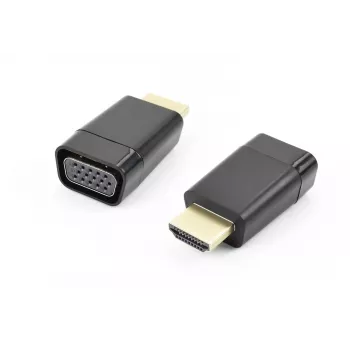 Accura προσαρμογέας HDMI σε VGA με ήχο, βύσμα αρσενικό σε υποδοχή θηλυκή, 1080p, μαύρος