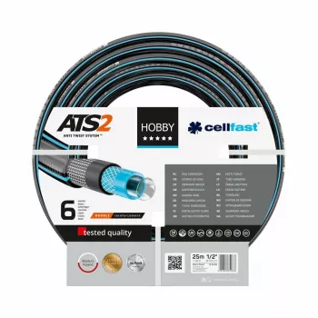 CELLFAST HOBBY ATS 1 λάστιχο κήπου 10 m – 1/2 ίντσας 3 στρώσεων Anti-Twist PVC, πίεση θραύσης 20 bar, ανθεκτικό σε UV & άλγη, πράσινο/κίτρινο