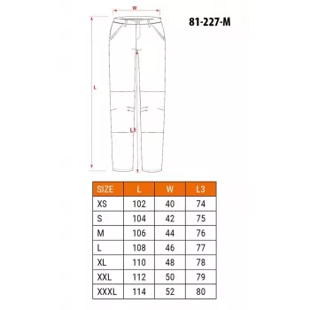 NEO Tools 81-227-M Παντελόνι προστασίας εργασίας με ενίσχυση γονάτων Oxford, γκρι/πορτοκαλί, μέγεθος M