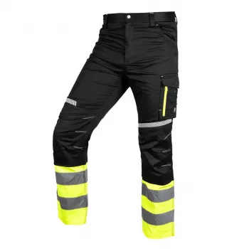 NEO TOOLS 81-795-L Παντελόνι υψηλής ορατότητας, μαύρο-κίτρινο, μέγεθος L, EN ISO 20471 κλάση 1, αντανακλαστικό, προστασία γονάτων