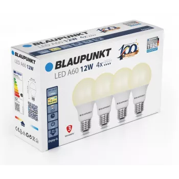 Blaupunkt λάμπα LED E27 A60 12W, 1200 lm, 2700 K, 4 τεμ. (BLAUPUNKT-E27-12W-WW-4)