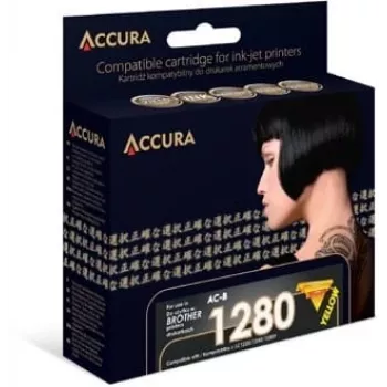 Accura Συμβατό Μελανόδοχείο Κίτρινο για Brother LC1280XLY/LC1240Y/LC1220Y (Υψηλής Απόδοσης, 1200 Σελίδες)