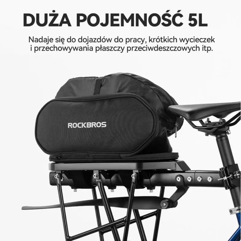 Rockbros 30140062001 Τσάντα Σχάρας Αποσκευών 5L Μαύρη