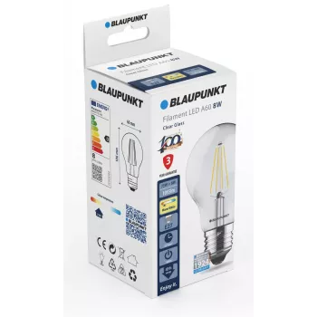 Blaupunkt λάμπα LED νήματος E27 A60 8W, 1055 lm, 2700 K (BLAUPUNKT-F-E27-8-WW)
