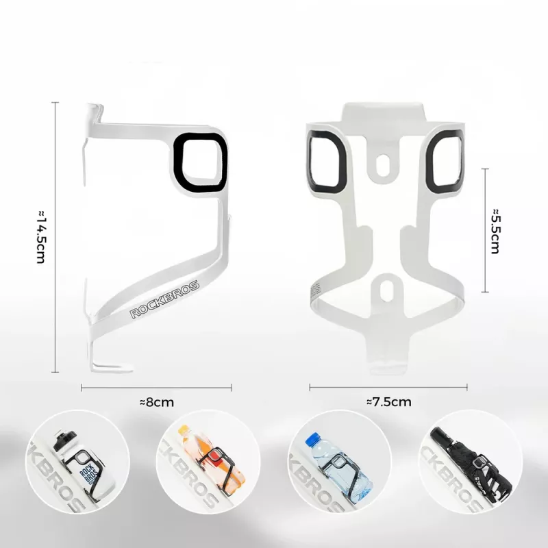 Rockbros BBC2504 Ultralight Aluminium Alloy Θήκη μπουκαλιού ποδηλάτου - Λευκό