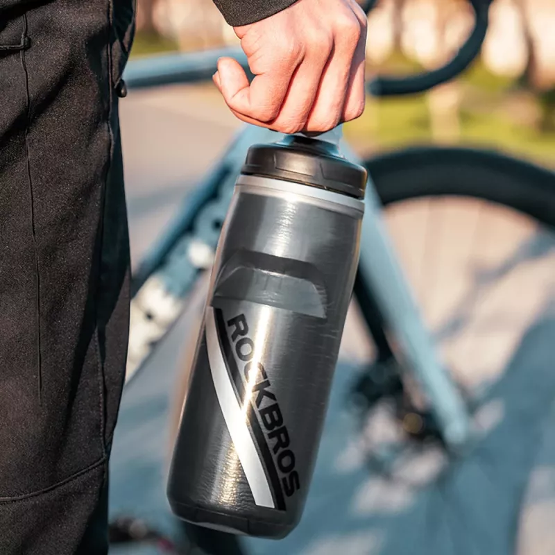 ROCKBROS Θερμικό Παγούρι Ποδηλασίας 620 ml Χωρίς BPA Gradient Μαύρο