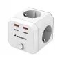 Wozinsky WKZ-4B Power Cube 4x AC 2x USB-A 2x USB-C PD 20W 4000W Λευκό