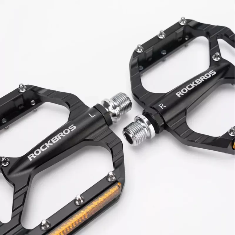 ROCKBROS C700 Ανακλαστικά πεντάλ πλατφόρμας αλουμινίου, μαύρα