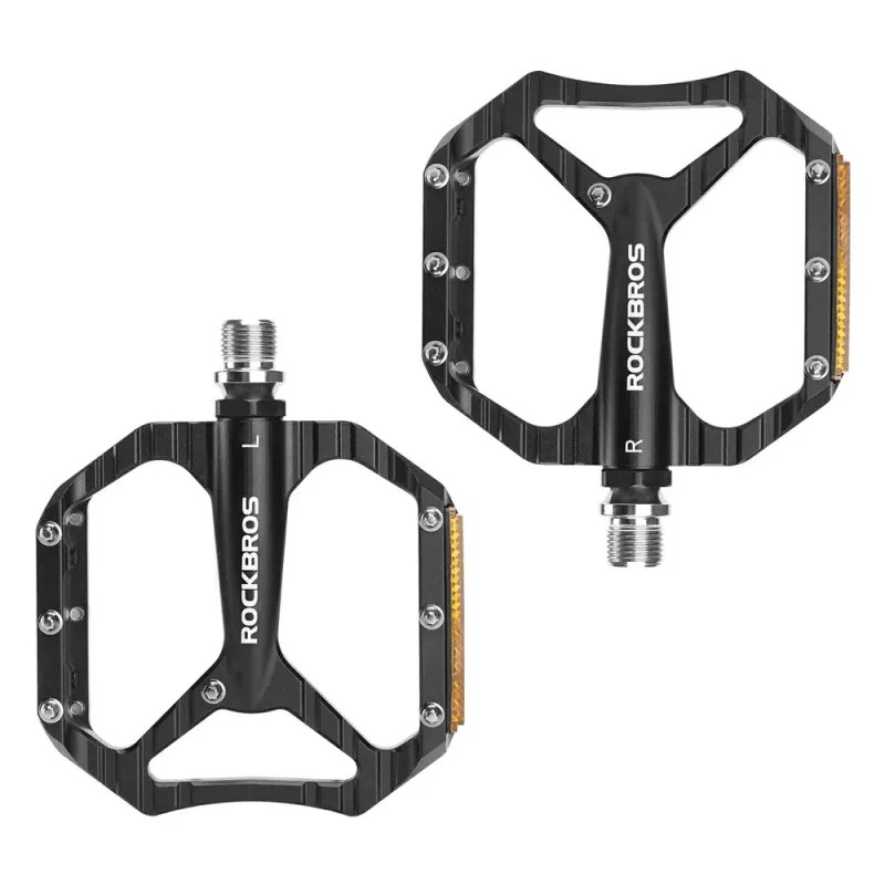 ROCKBROS C700 Ανακλαστικά πεντάλ πλατφόρμας αλουμινίου, μαύρα
