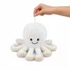LEAN TOYS λούτρινο χταπόδι με ελαστικά πλοκάμια, λευκό, 30 cm