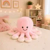 LEAN TOYS λούτρινο χταπόδι με ελαστικά πλοκάμια ροζ 50 cm