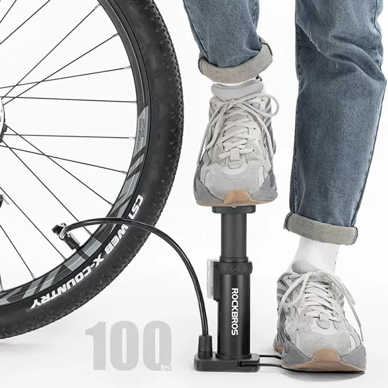 Rockbros 4522L Ultralight Ποδοκίνητη τρόμπα ποδηλάτου, μαύρη