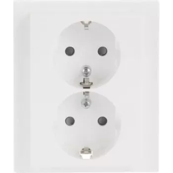 Busch-Jaeger SCHUKO Διπλή Πρίζα 202 EUJB-84, Alpine White, Χωνευτή, 2 x Type F, 16 A