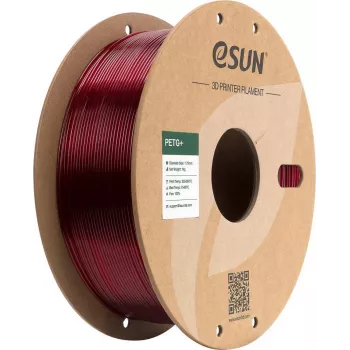 ESUN PETG+ 1,75 mm διαφανές κόκκινο 1 kg χάρτινο καρούλι