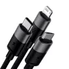 Baseus StarSpeed USB 3-in-1 πολυκαλώδιο φόρτισης USB-C + Micro USB + Lightning 3.5A 1,2m μαύρο