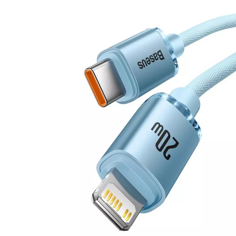 Baseus Crystal Shine Καλώδιο USB-C σε Lightning 20W, 1,2m, Μπλε
