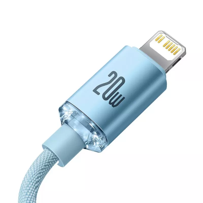 Baseus Crystal Shine Καλώδιο USB-C σε Lightning 20W, 1,2m, Μπλε