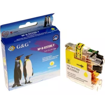 G&G συμβατό δοχείο μελανιού για Brother LC-225XLY Κίτρινο