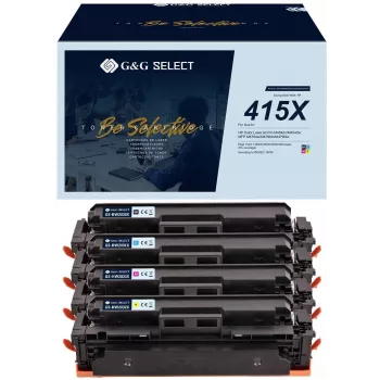 G&G GS-H415X-4P συμβατό τόνερ υψηλής απόδοσης συσκευασία 4 τεμ. για HP 415X (Μαύρο, Cyan, Magenta, Κίτρινο)