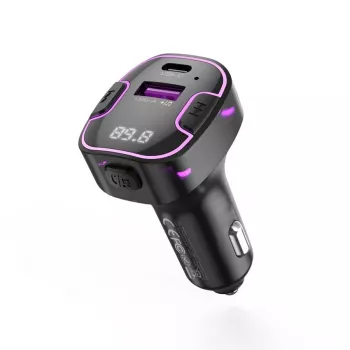 XO BCC12 Bluetooth 5.0 FM transmitter με διπλή λειτουργία φόρτισης USB, ανοιχτή ακρόαση, ένδειξη LED, MP3 player USB/TF κάρτας, παρακολούθηση τάσης μπαταρίας αυτοκινήτου για οχήματα 12V/24V